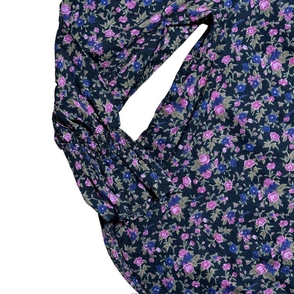 Free People Long Sleeve Button Up Floral Cotten Blouse | U.S. Woman’s XSmall - Picture 5 of 8